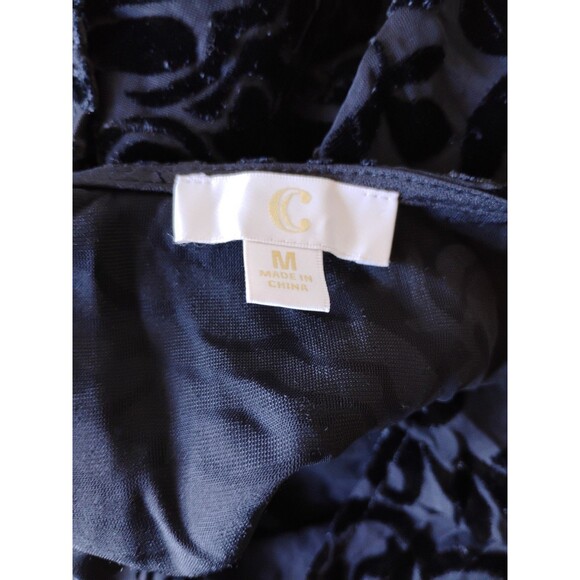 Black Velvet Jacket Shrug Size M Black Burn Out Cocktail Party Wedding EUC - Picture 8 of 10